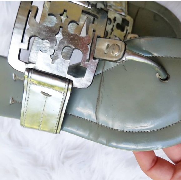Tory Burch Miller Silver Sandals - Picture 2 of 3